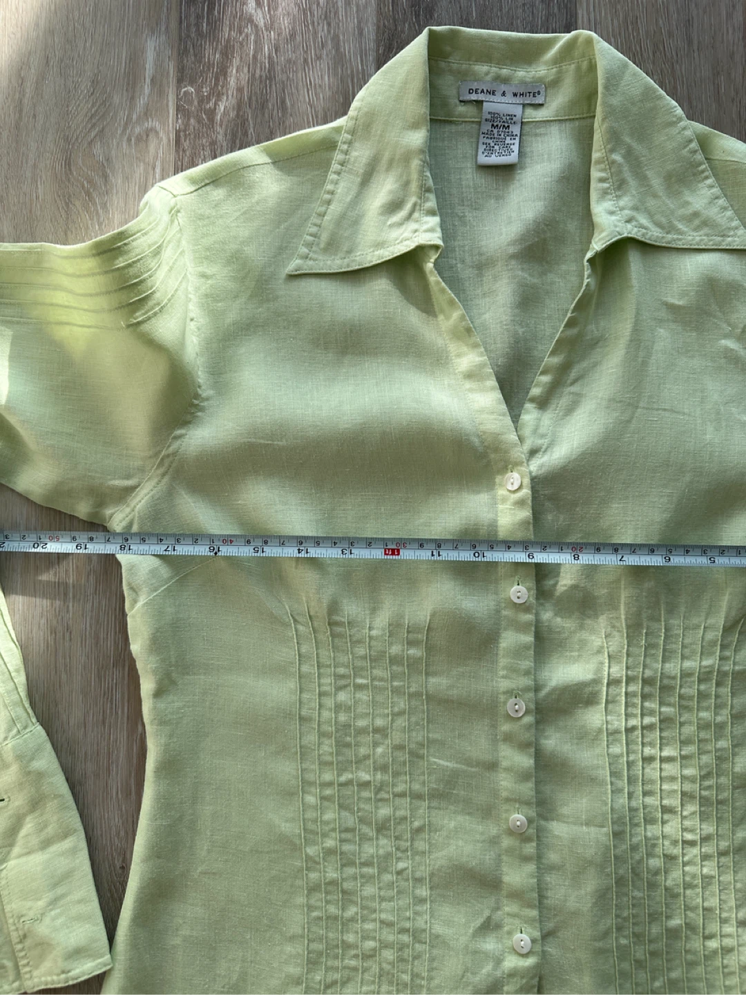 Deane & White Light yellow Green Linen Blouse - photo 4
