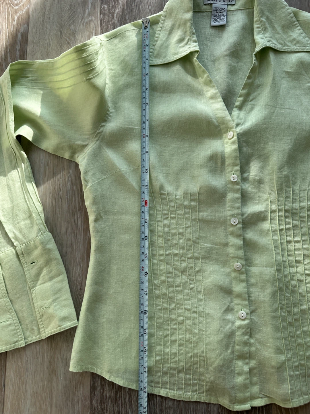 Deane & White Light yellow Green Linen Blouse - photo 5