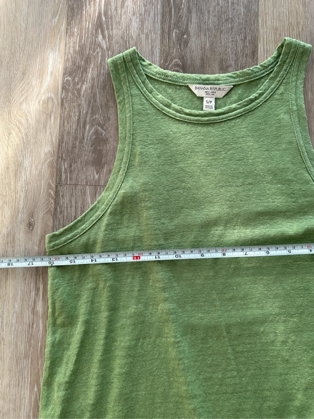Banana Republic Green 100% Linen Tank Top S/P - photo 4