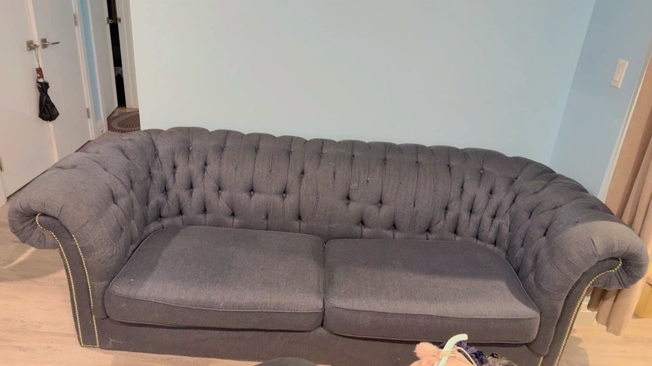 Dark Grey Tufted Chesterfield Sofa
