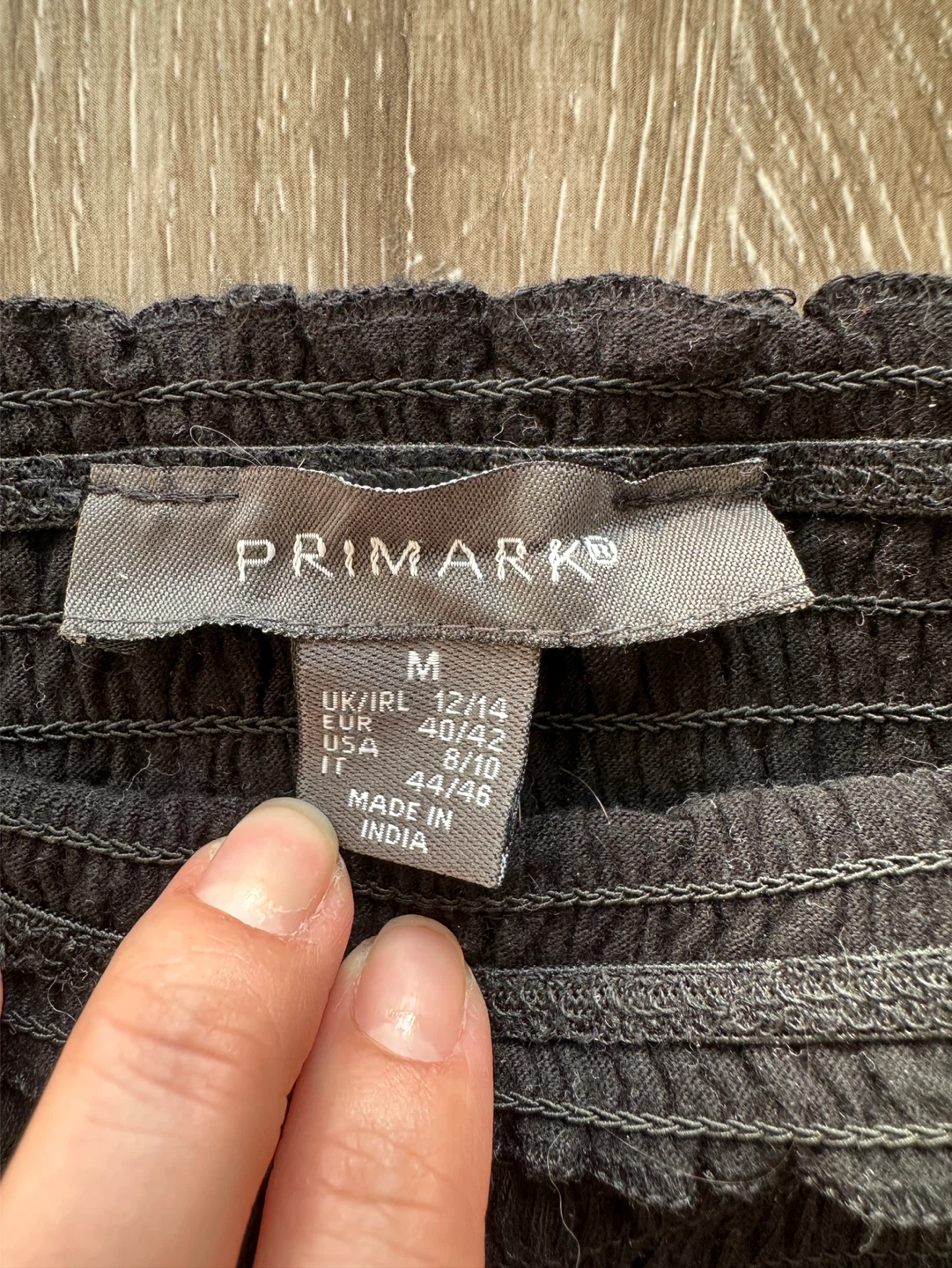 Primark Black Smocked Off-the-Shoulder Top - Size M - photo 2