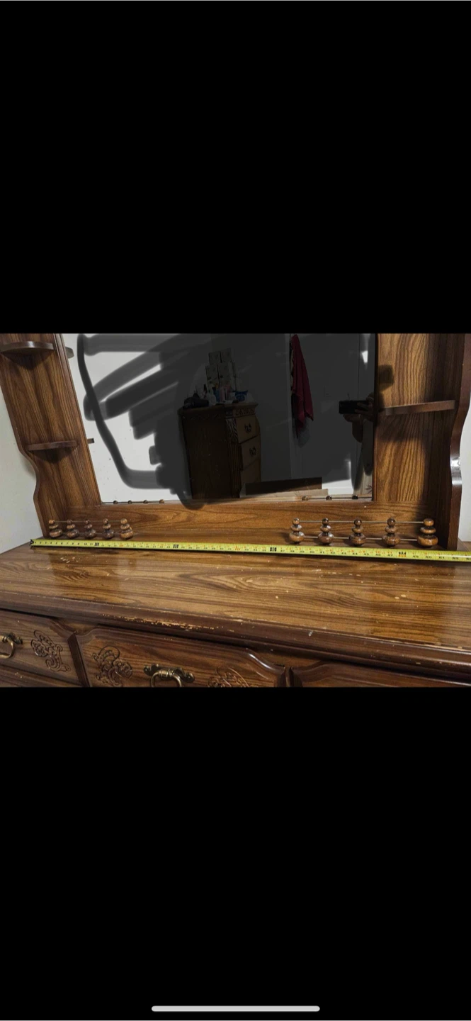 Wooden Dresser with Mirror