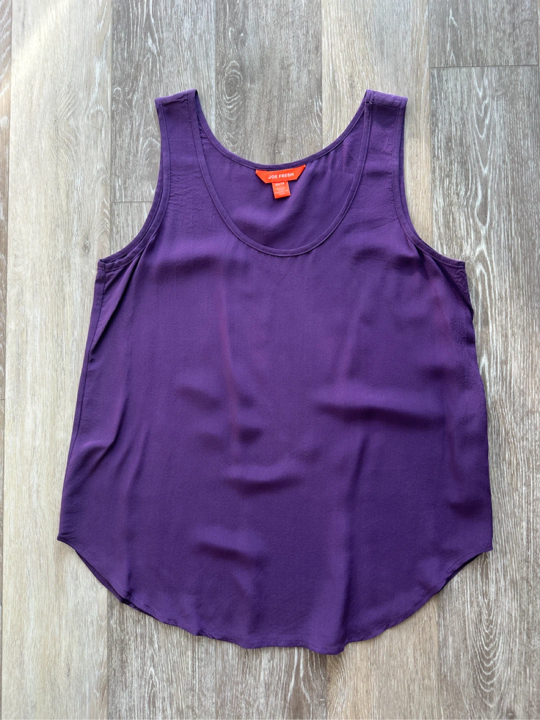Joe Fresh Purple Silk Tank Top XS/TP