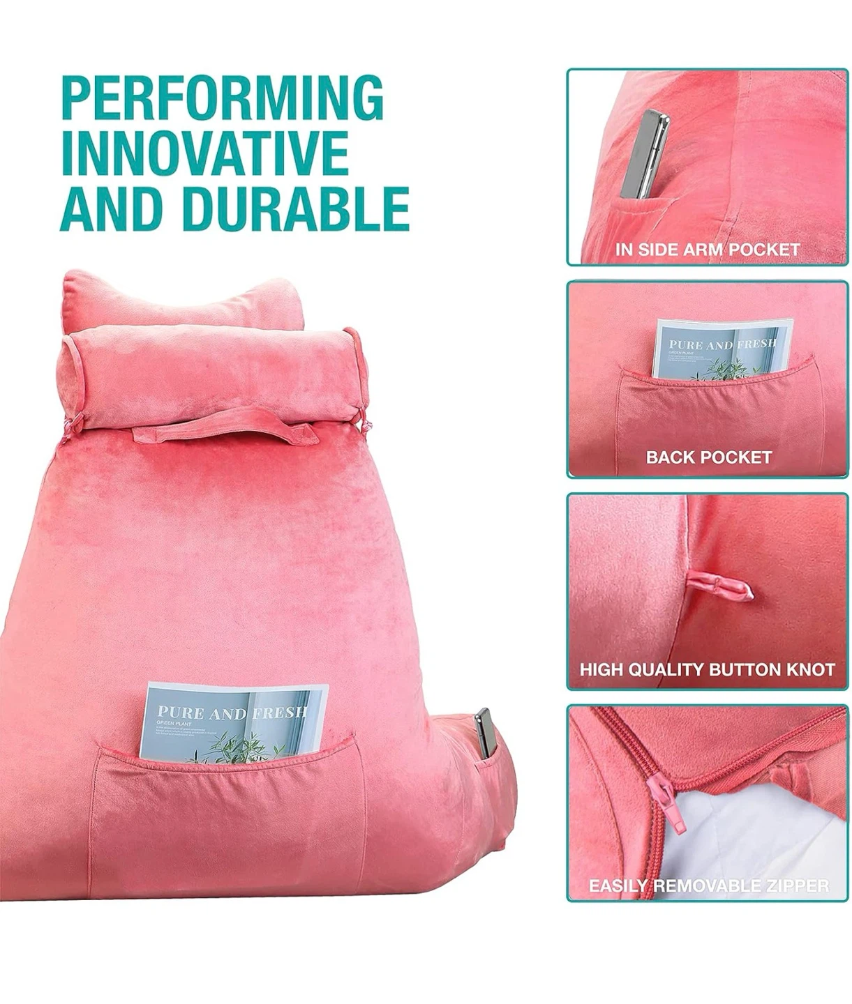 Vekkia Premium Soft Reading & Bed Rest Pillow - photo 3