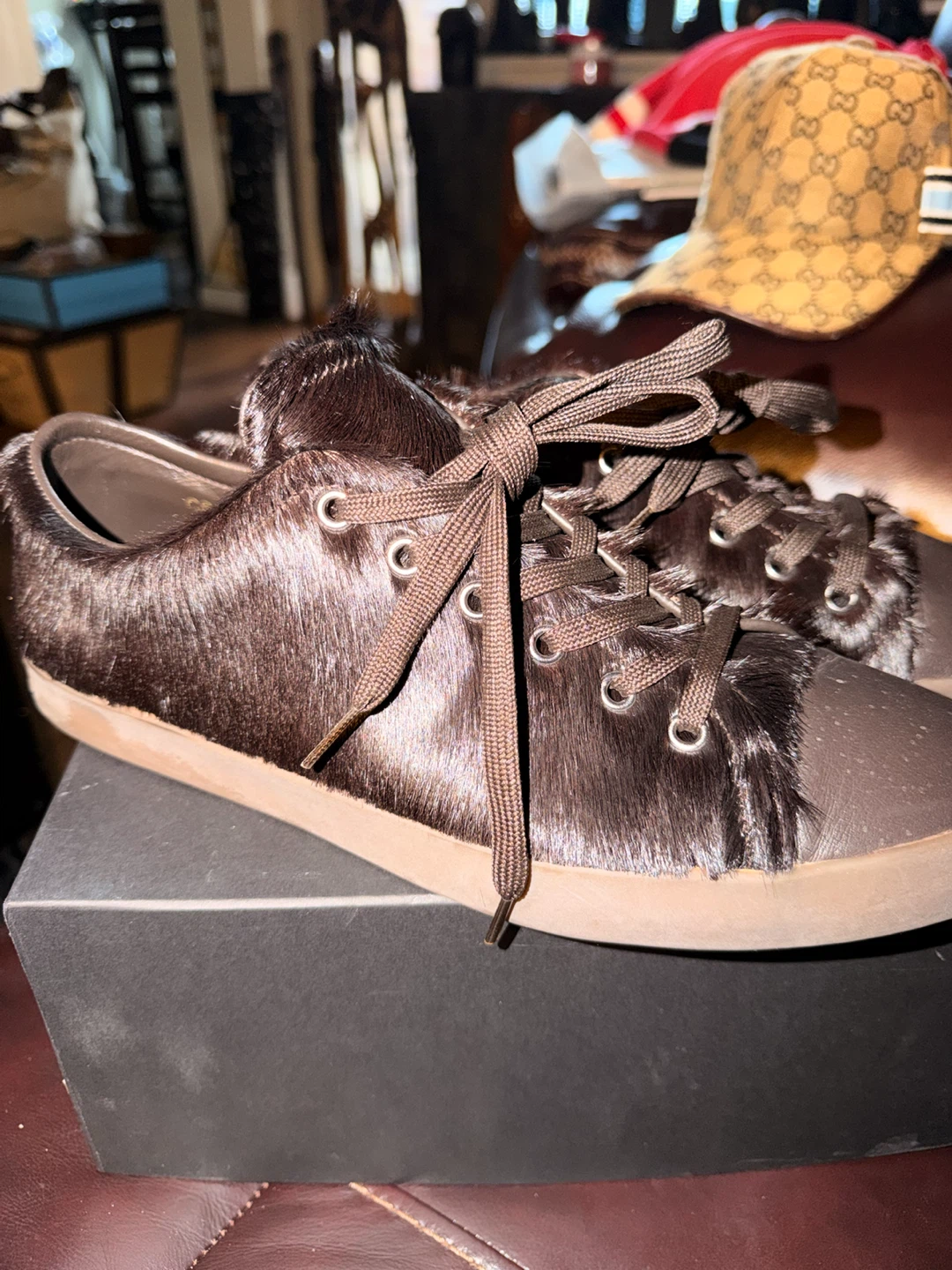 Dolce & Gabbana Brown Calf Hair Sneakers Size 10M, New Orig.$995 - photo 2