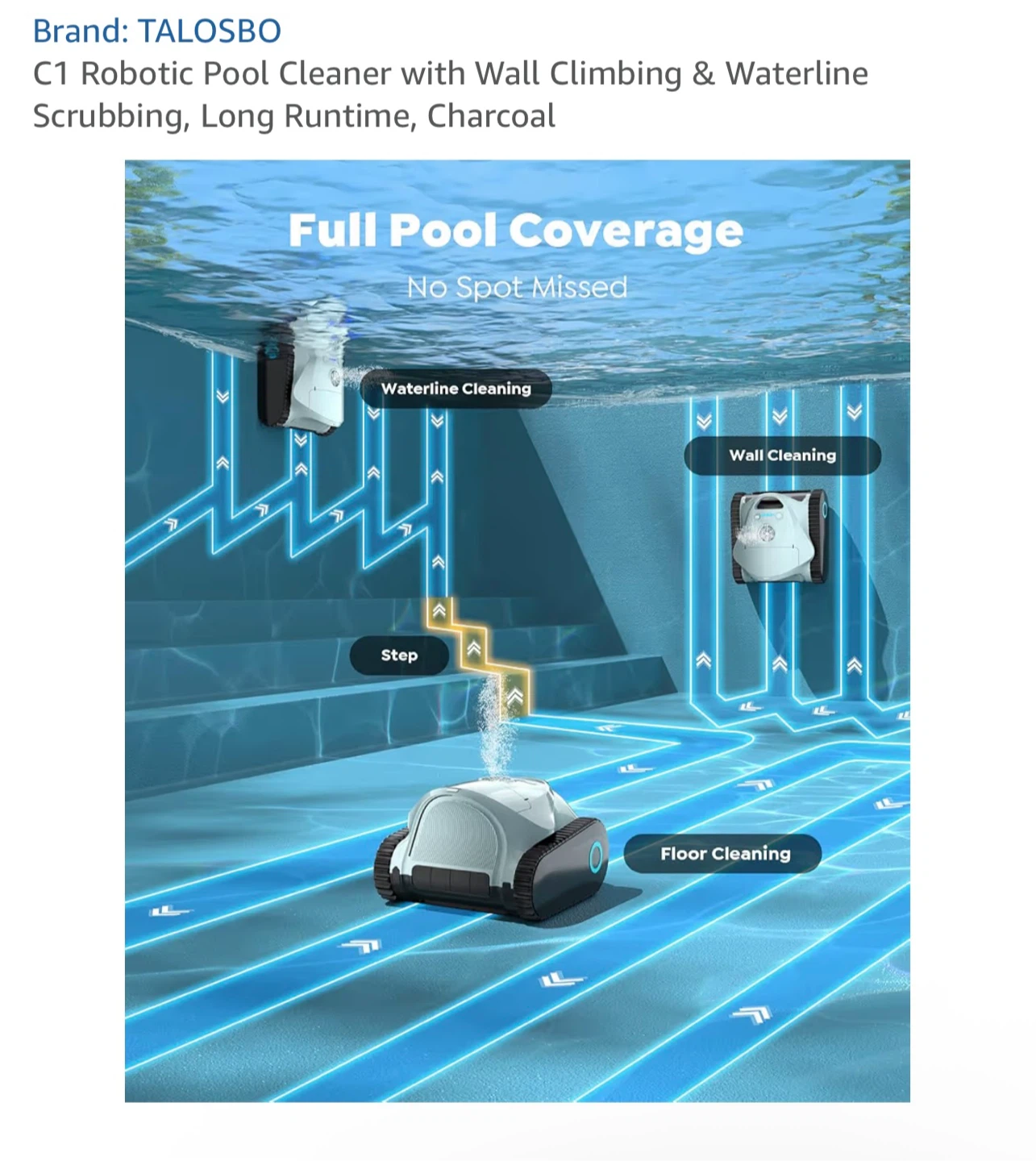 TALOSBO C1 Robotic Pool Cleaner - Charcoal - photo 3