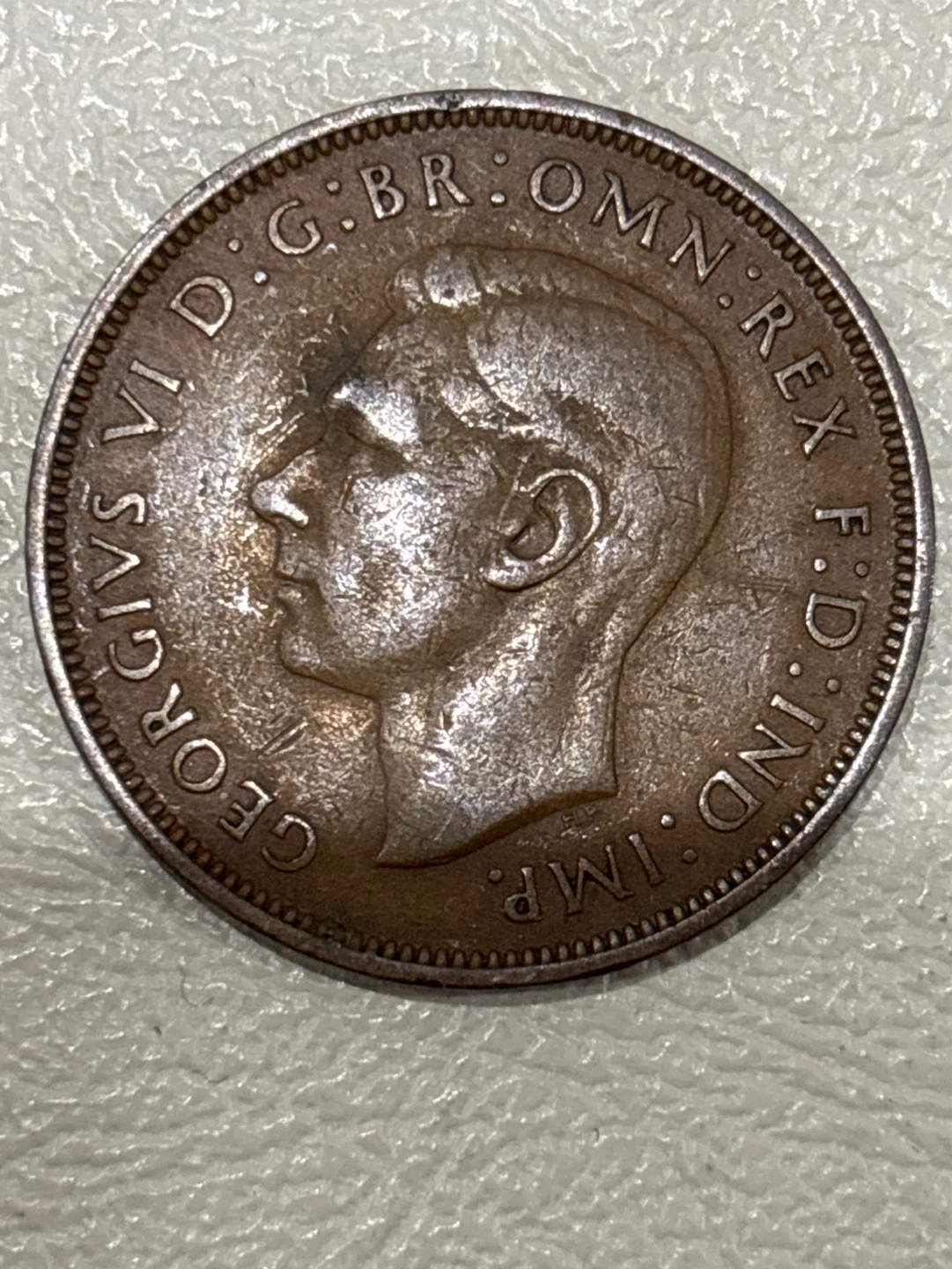 1938 George VI Penny Coin - photo 2