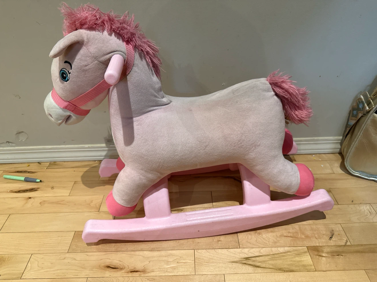 Pink Plush Rocking Horse Toy