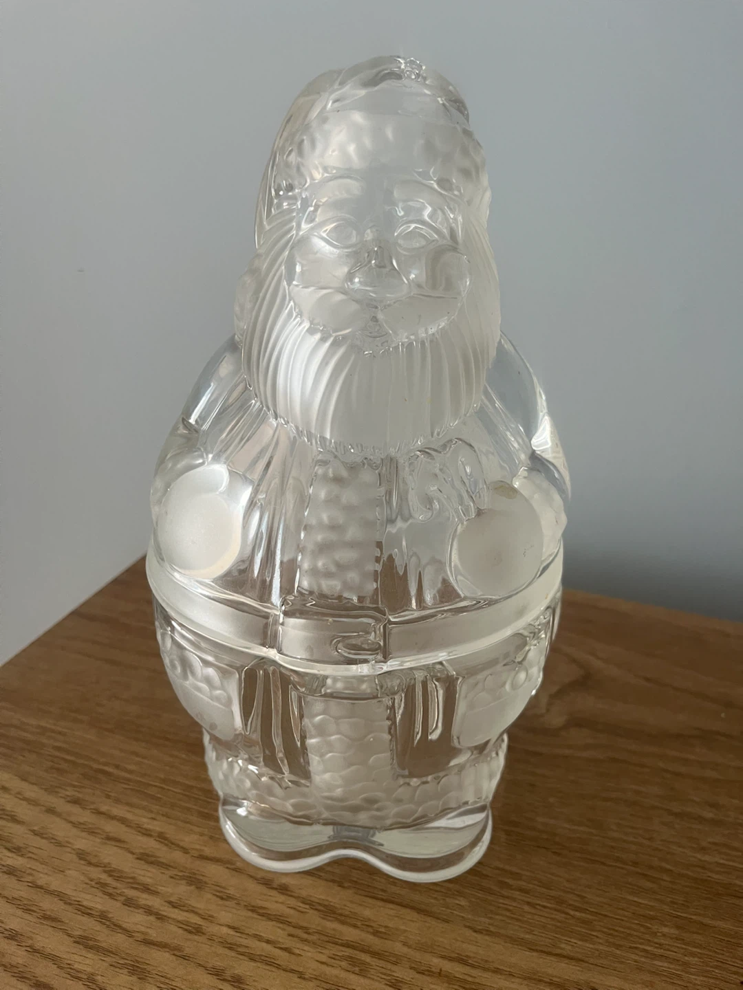 Santa Treat Jar 9 1/4" Crystal
