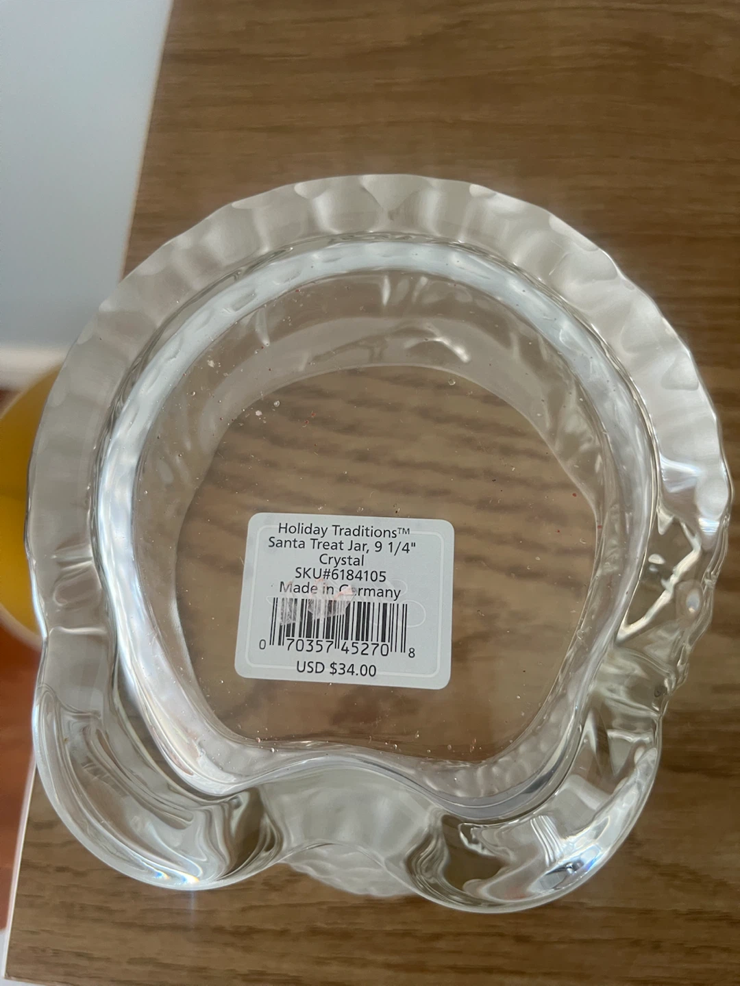 Santa Treat Jar 9 1/4" Crystal - photo 2