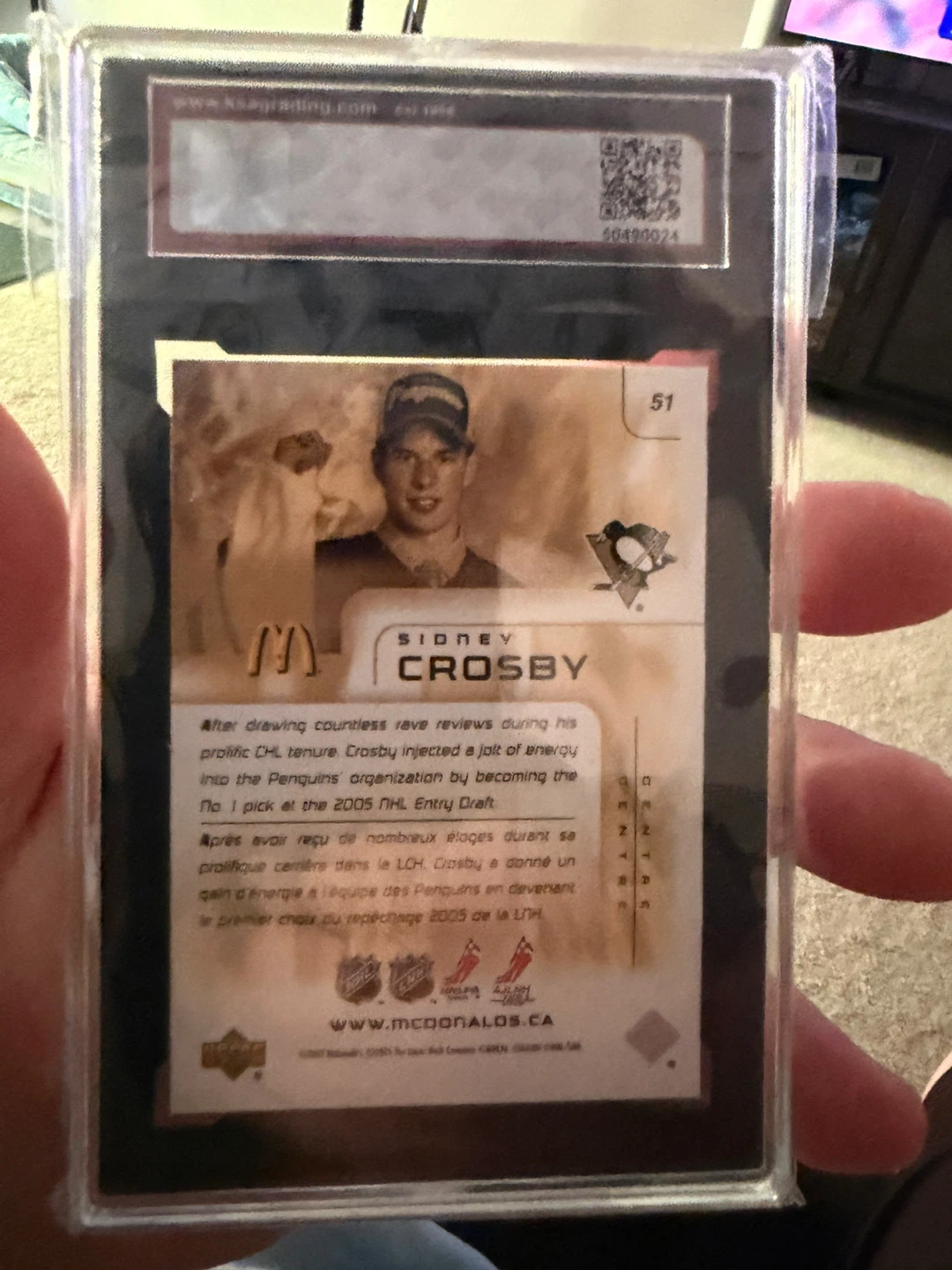 2005-06 UD McDonald's Sidney Crosby Rookie - photo 2