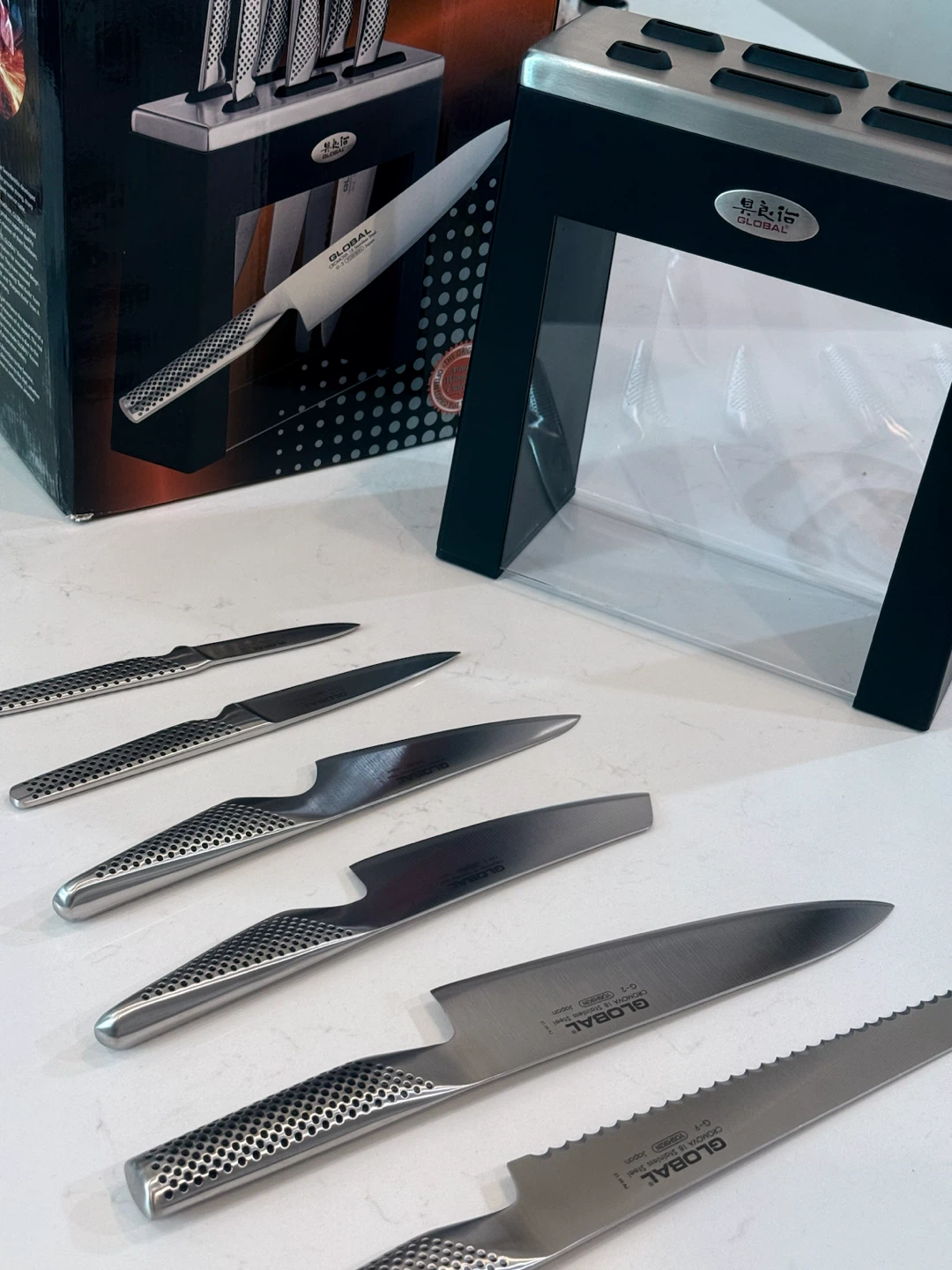 GLOBAL 6-Piece Knife Set with Block - New - photo 5
