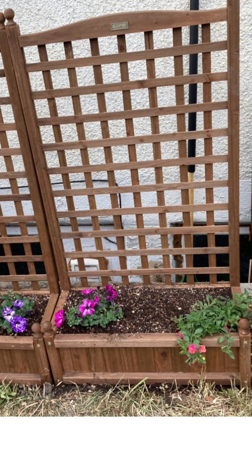 Wood Lattice Planter Box