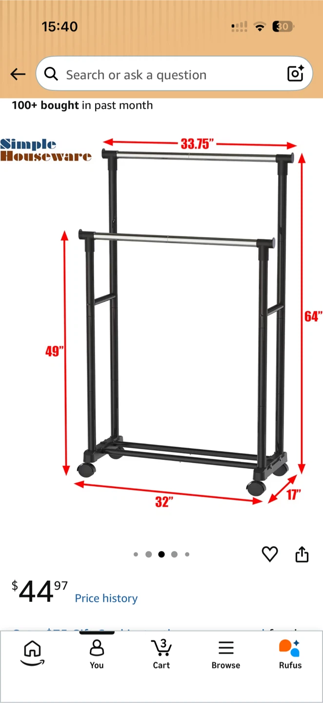 Double clothes rack - photo 2