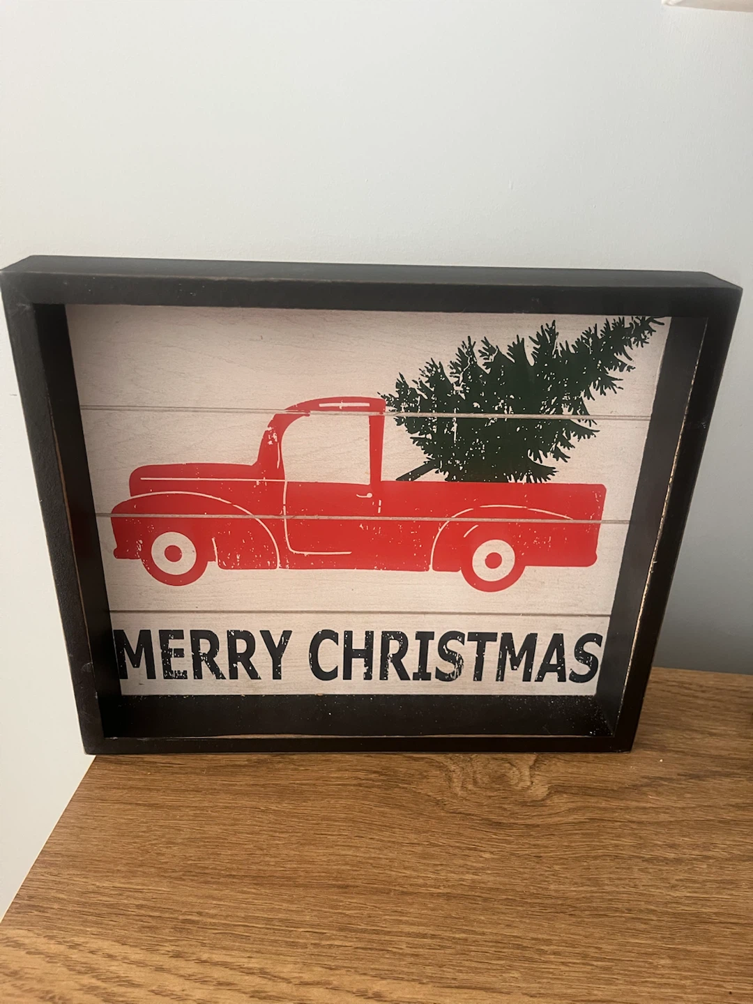 Merry Christmas Red Truck Wall Art