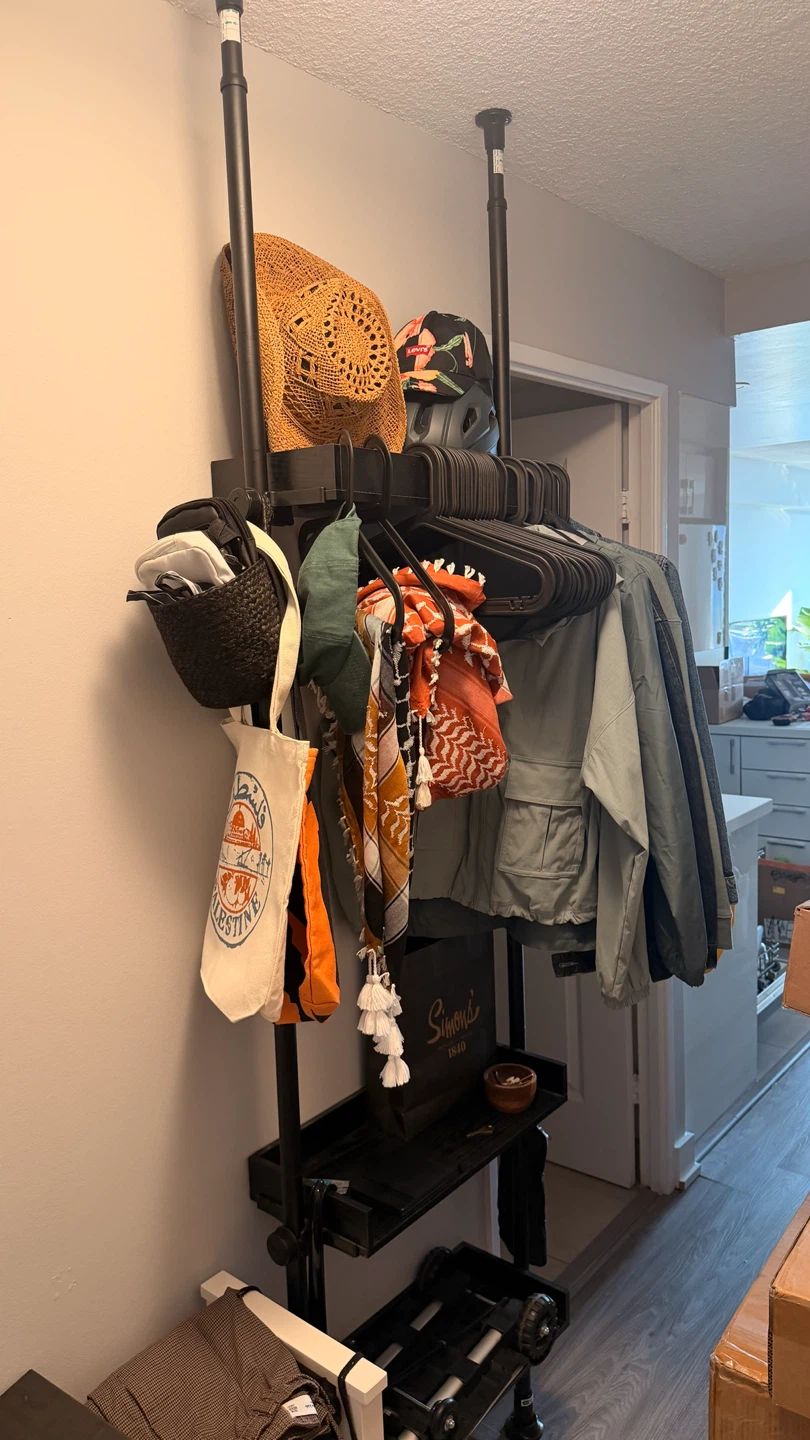 Adjustable Tension Pole Shelf Unit
