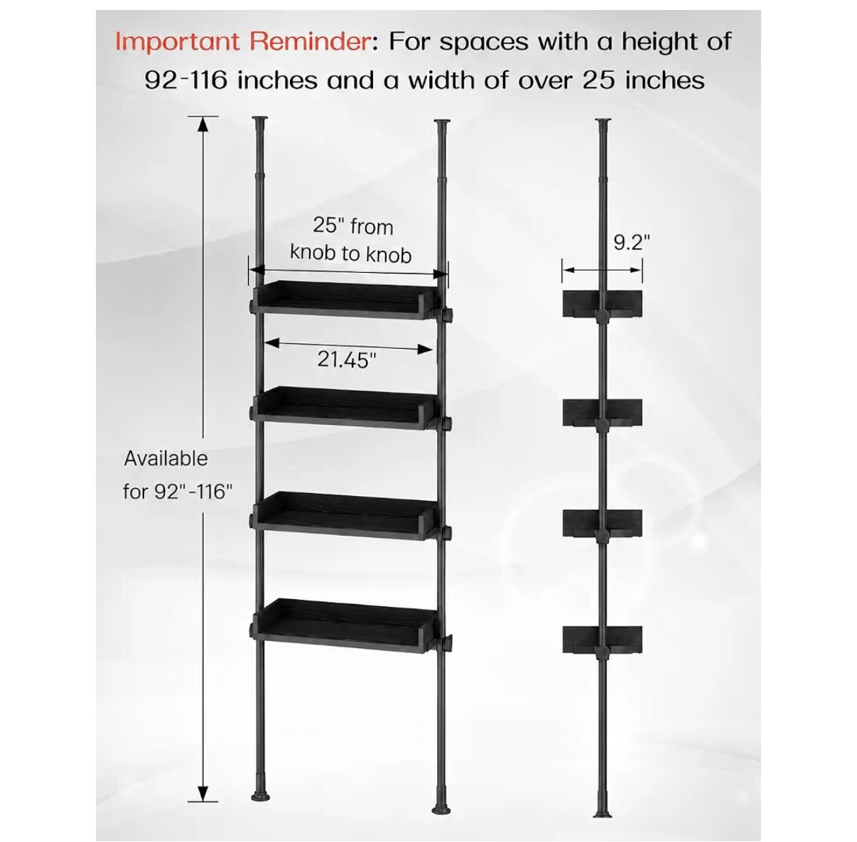 Adjustable Tension Pole Shelf Unit - photo 3