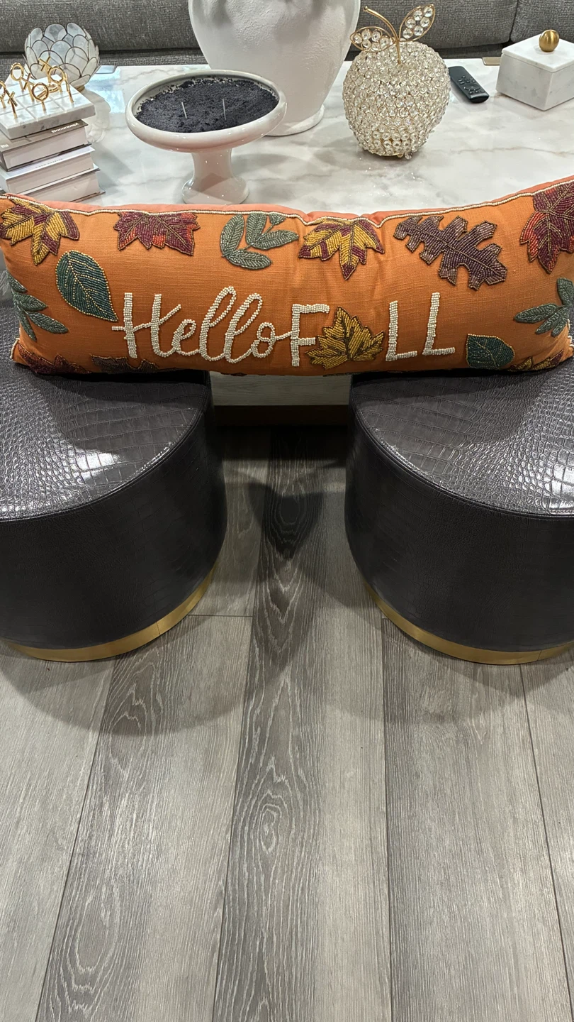 Hello Fall Beaded Lumbar Pillow