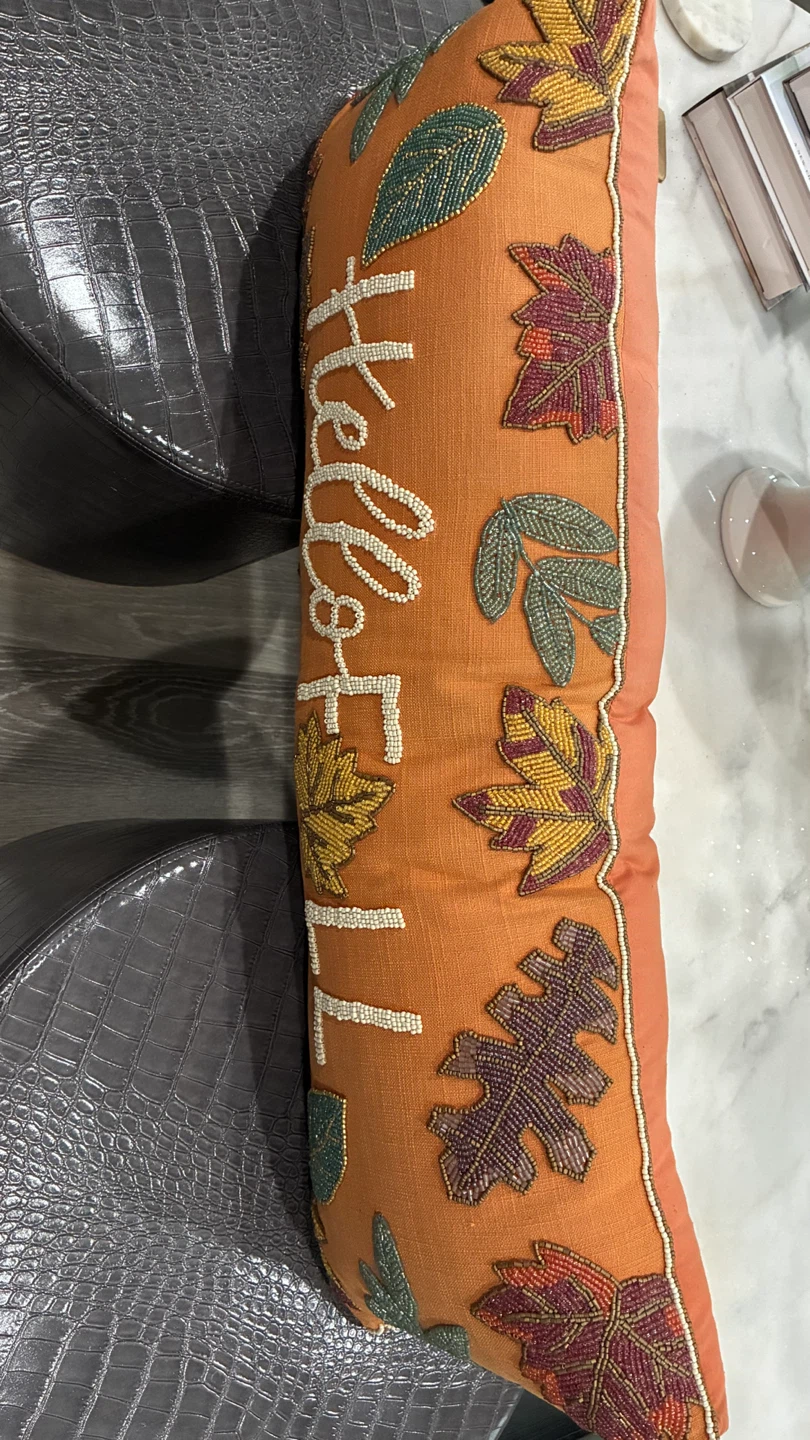 Hello Fall Beaded Lumbar Pillow - photo 2