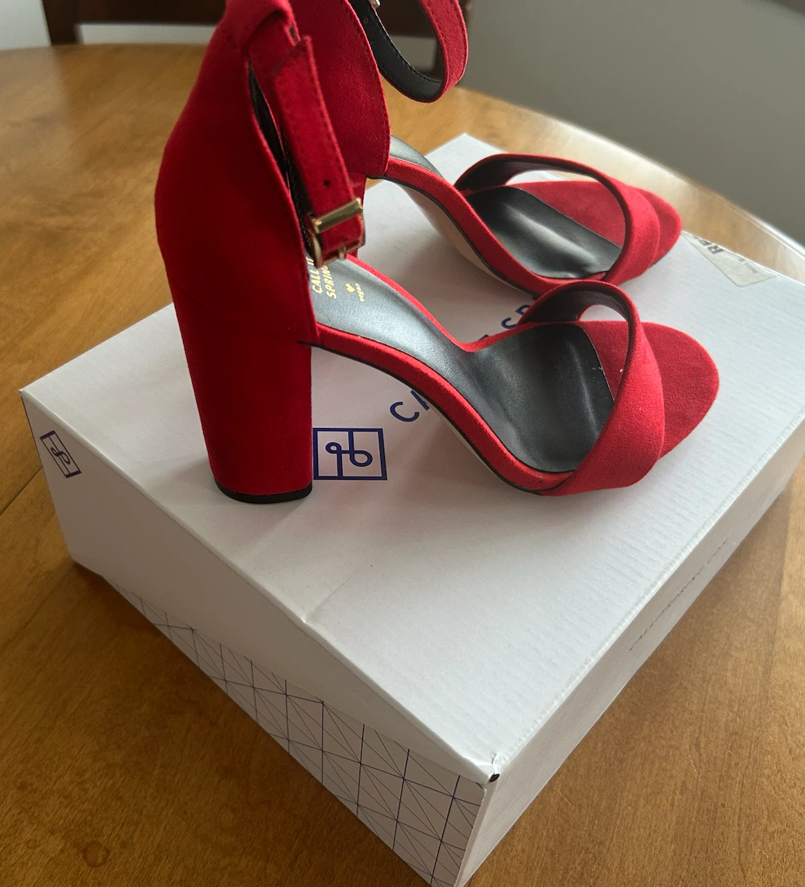 Red suede wedge high  heels - photo 2