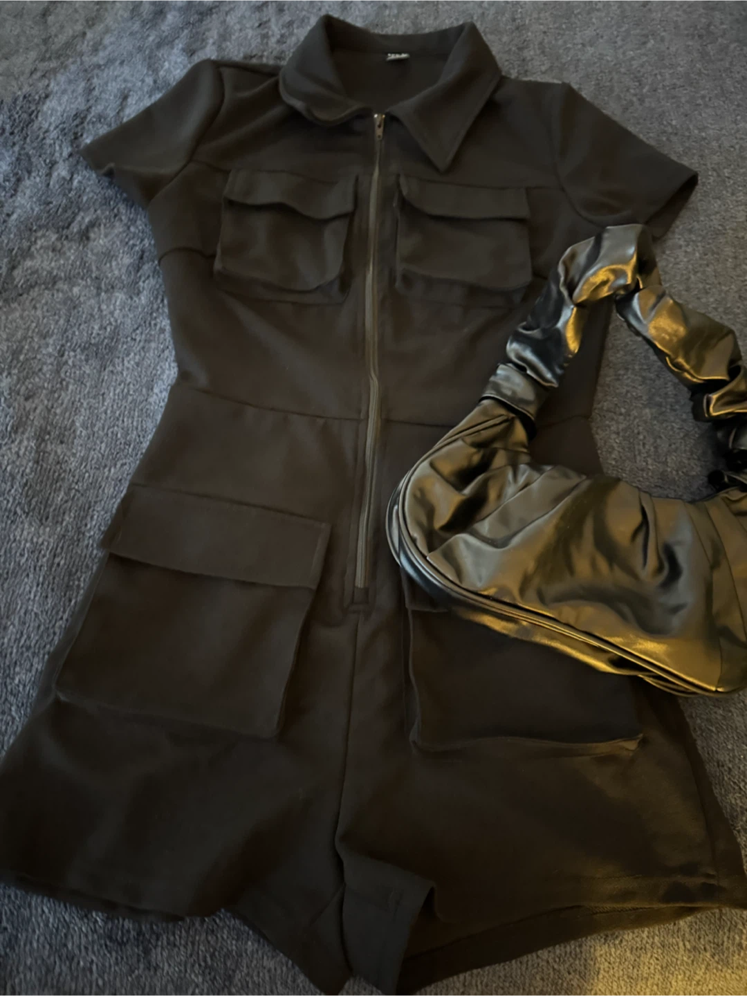 Black Utility Romper with FREE Matching Bag - photo 2