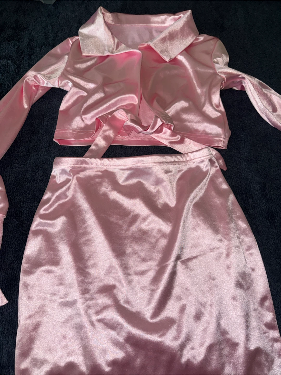 Pink Satin Skirt and Top Set - photo 3