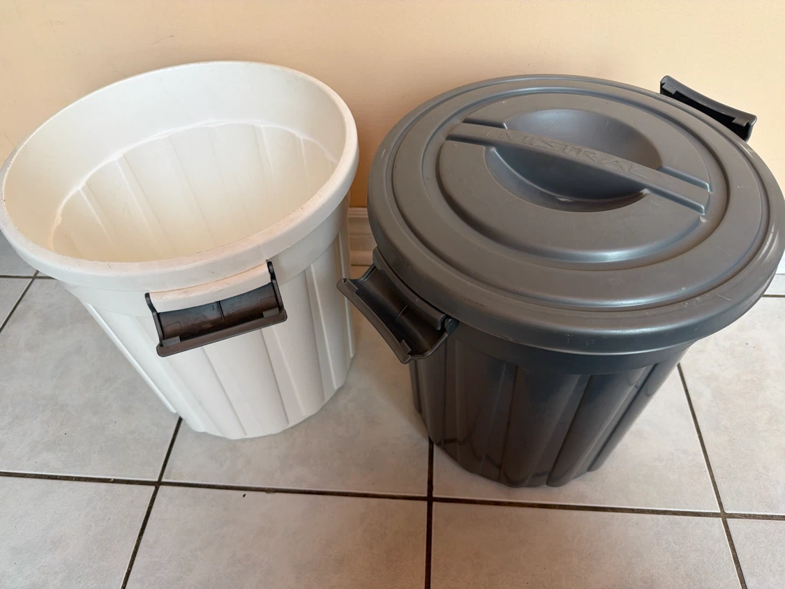 Two Plastic Bins with Lid