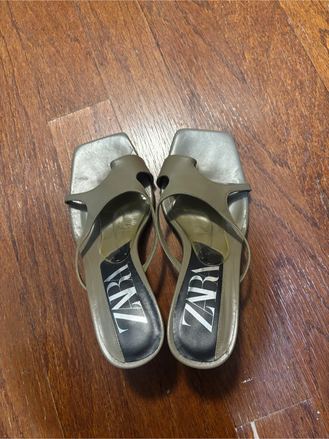 ZARA Heeled Sandals - Olive - photo 2