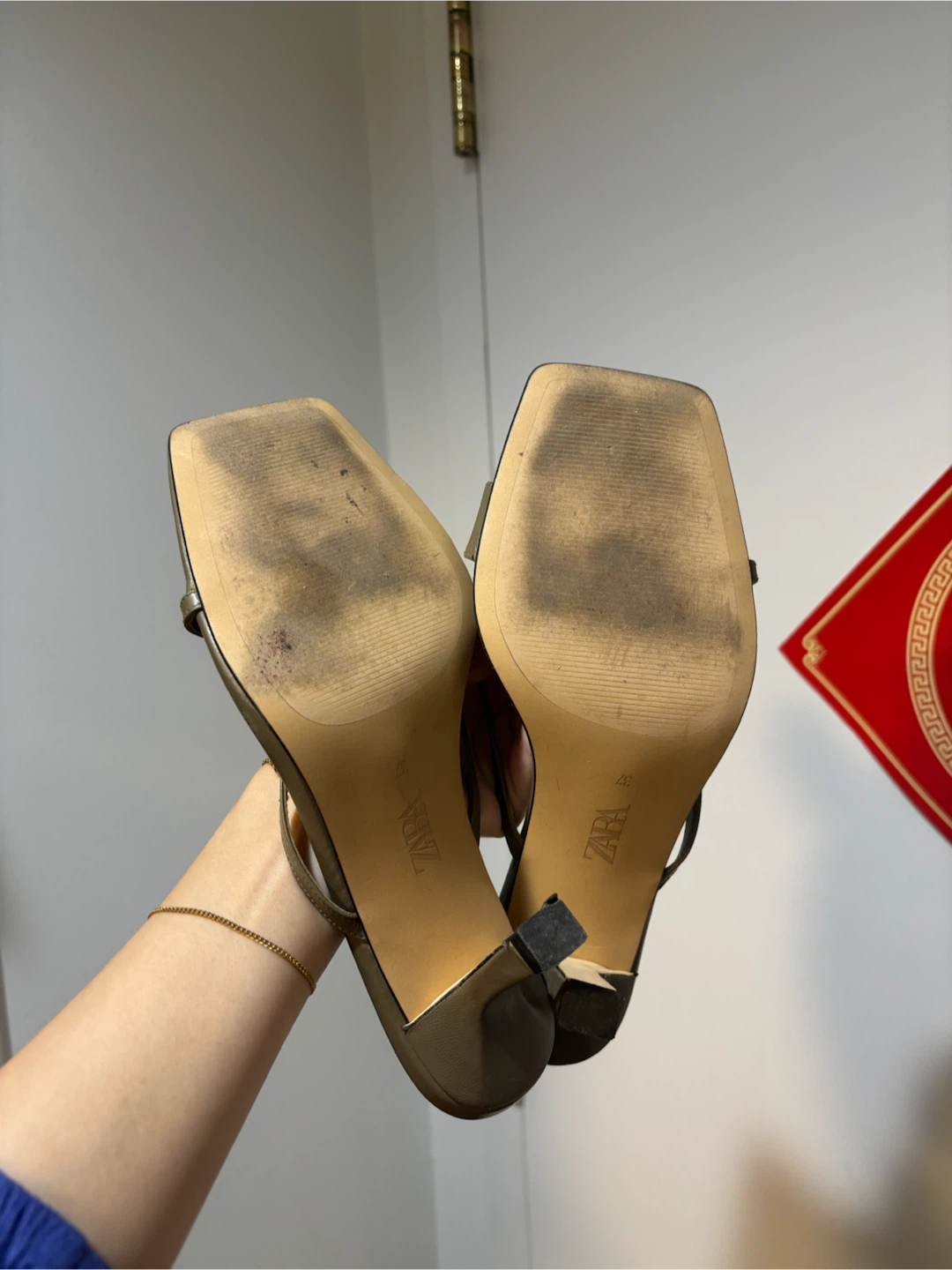 ZARA Heeled Sandals - Olive - photo 3