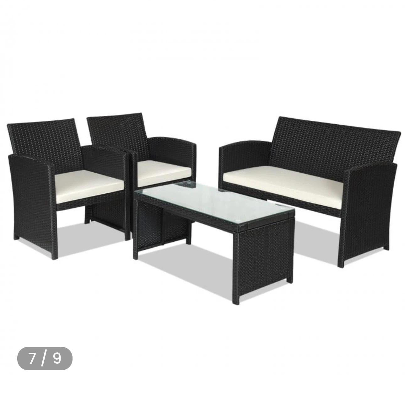 Black Wicker Patio Furniture Set