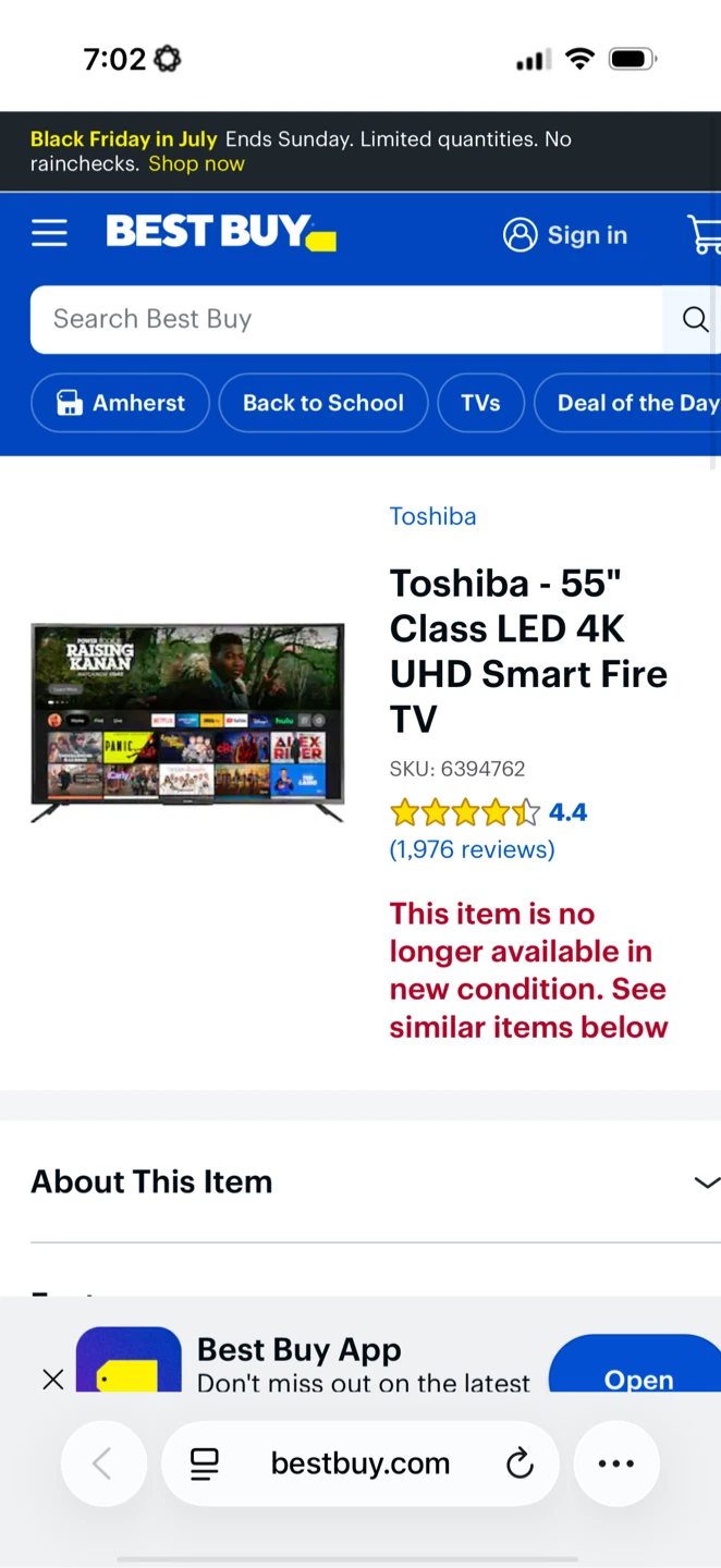 Toshiba 55" Class LED 4K UHD Smart Fire TV
