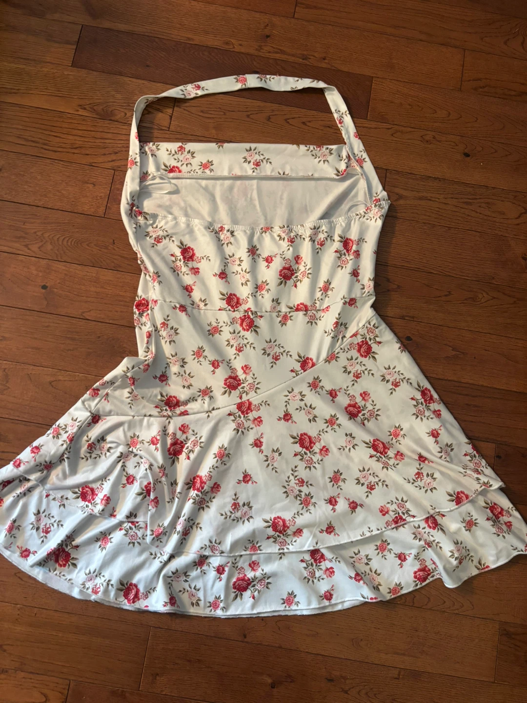 White floral halter dress - photo 2