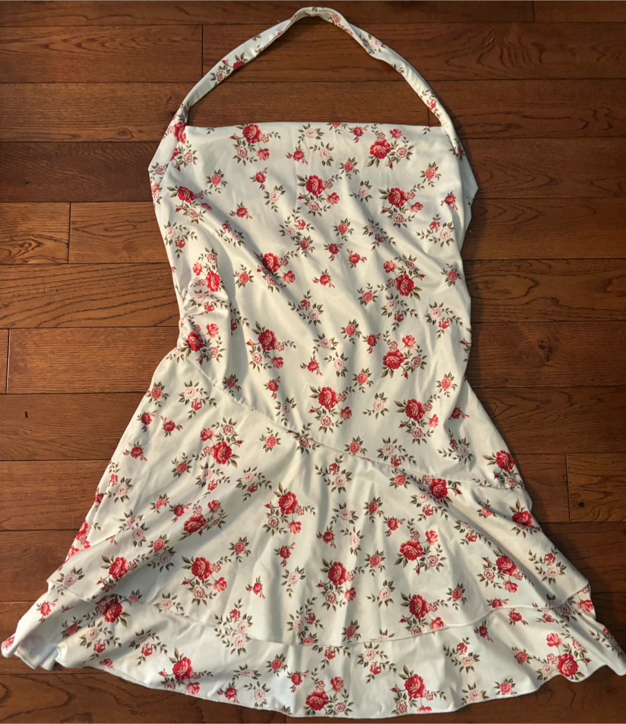 White floral halter dress