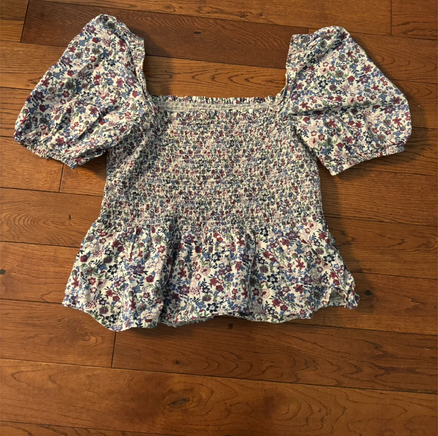 Floral Smocked Peplum Top