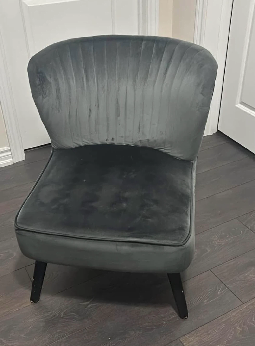 Structube Grey Velvet Accent Chair