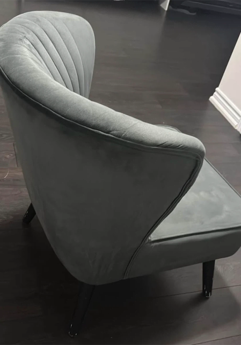Structube Grey Velvet Accent Chair - photo 2
