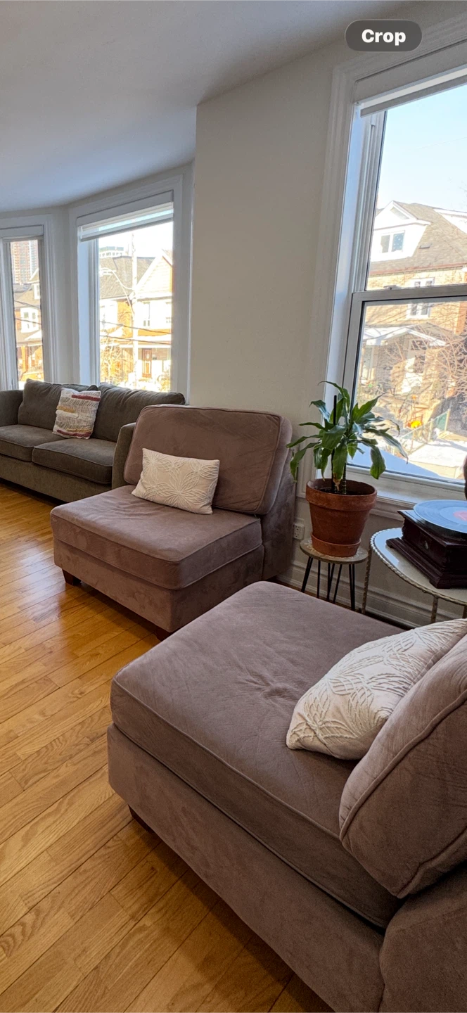 Sectional Sofa - Taupe Fabric