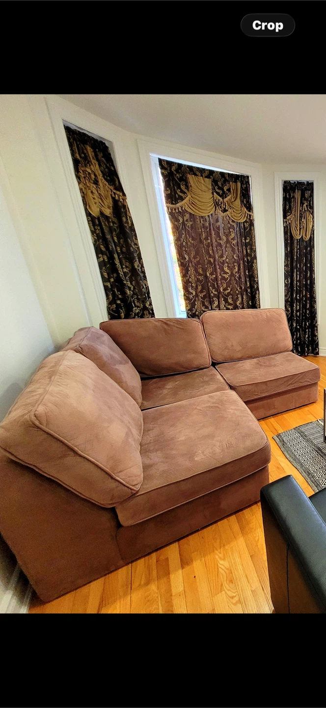 Sectional Sofa - Taupe Fabric - photo 2