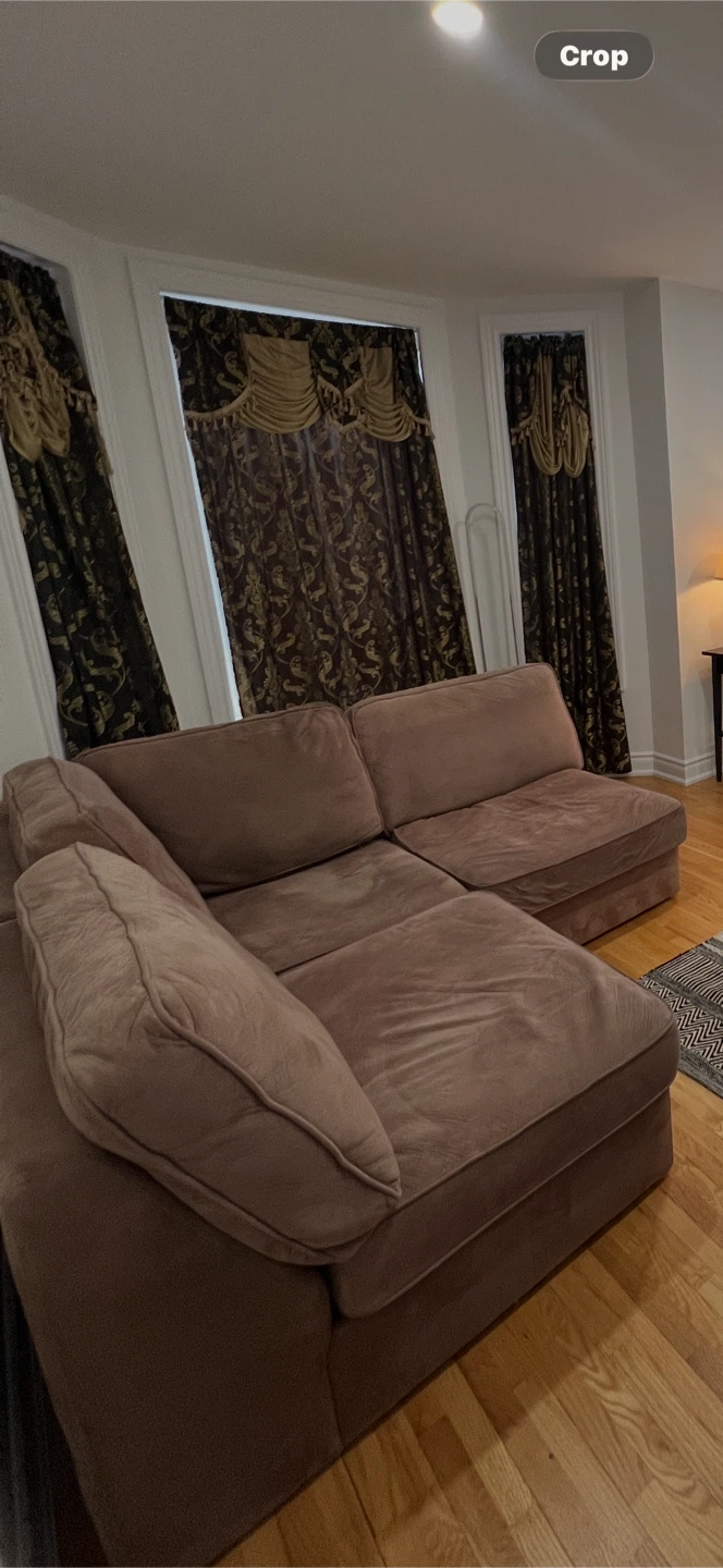 Sectional Sofa - Taupe Fabric - photo 3