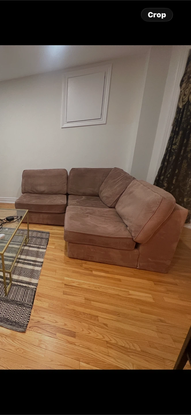 Sectional Sofa - Taupe Fabric - photo 4
