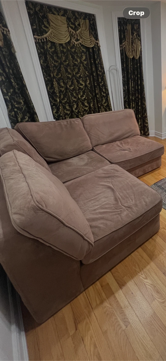 Sectional Sofa - Taupe Fabric - photo 5