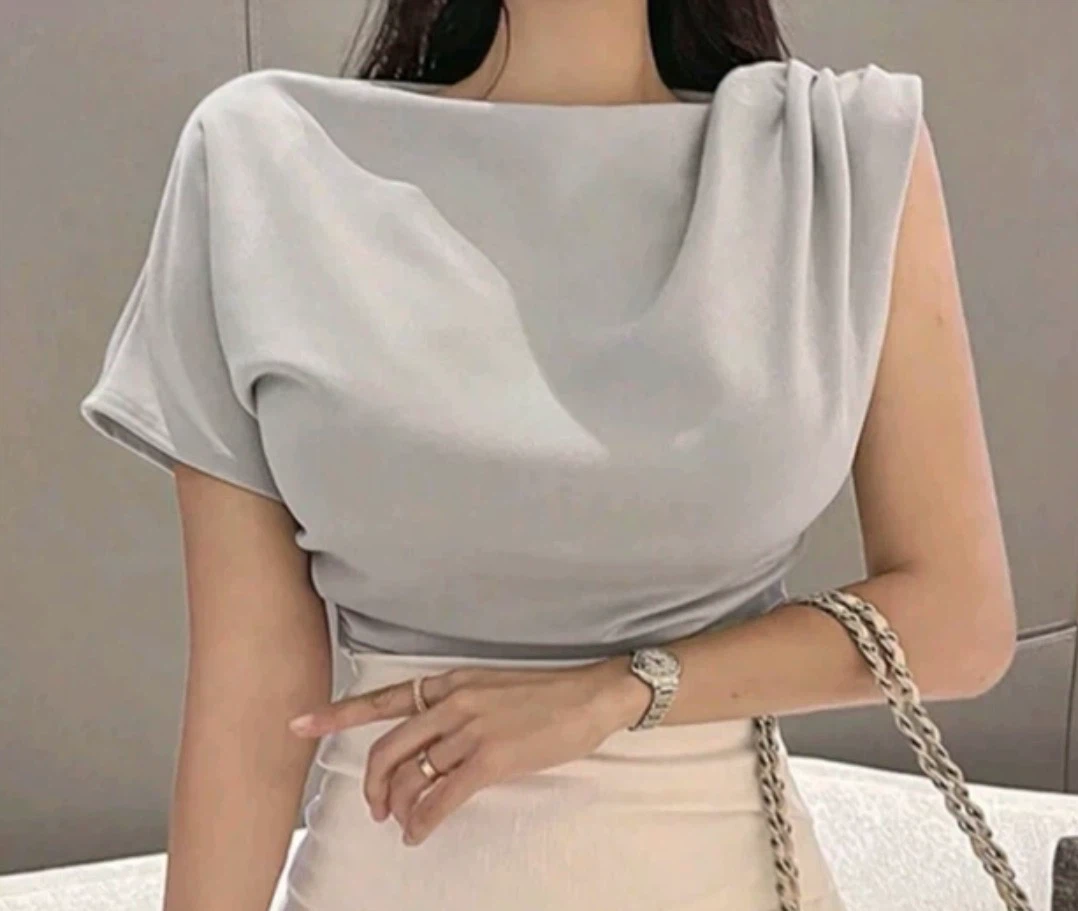 Grey Draped Dolman Sleeve Top NEW - photo 2