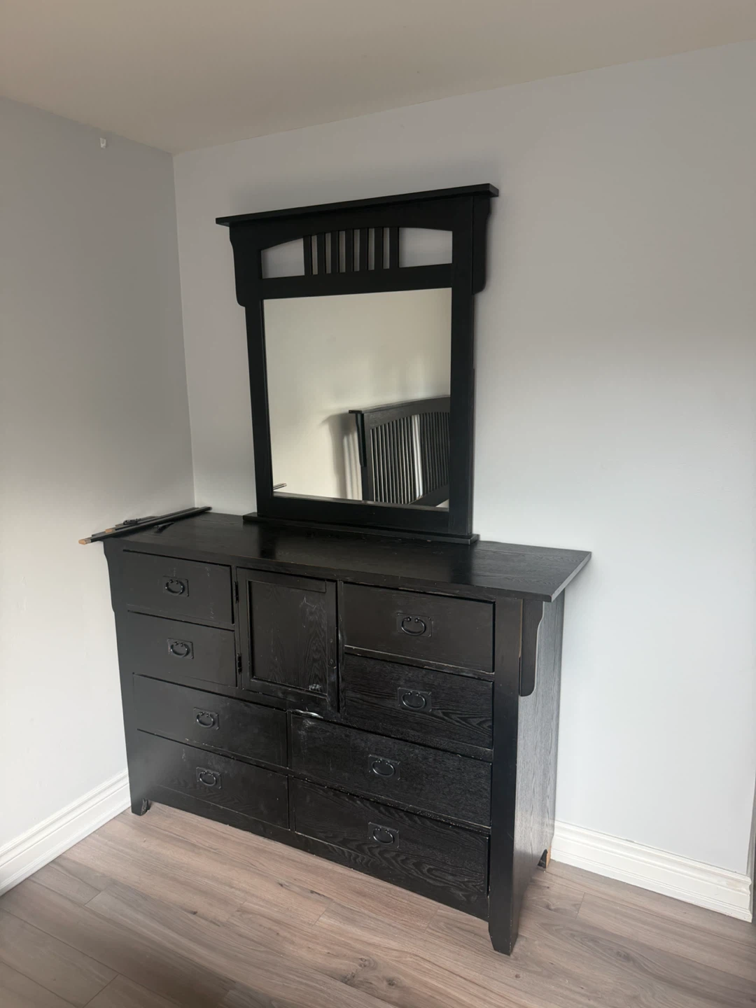 Black Dresser with Mirror