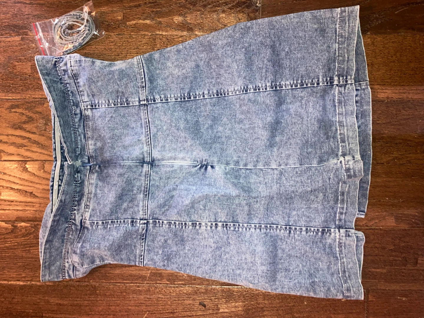Denim Strapless Dress with Belt