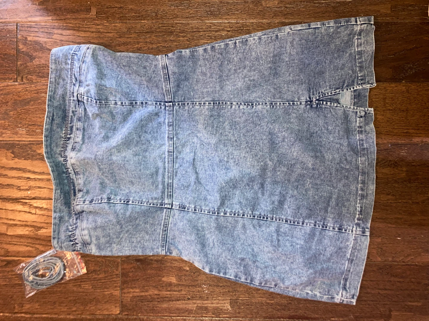 Denim Strapless Dress with Belt - photo 2
