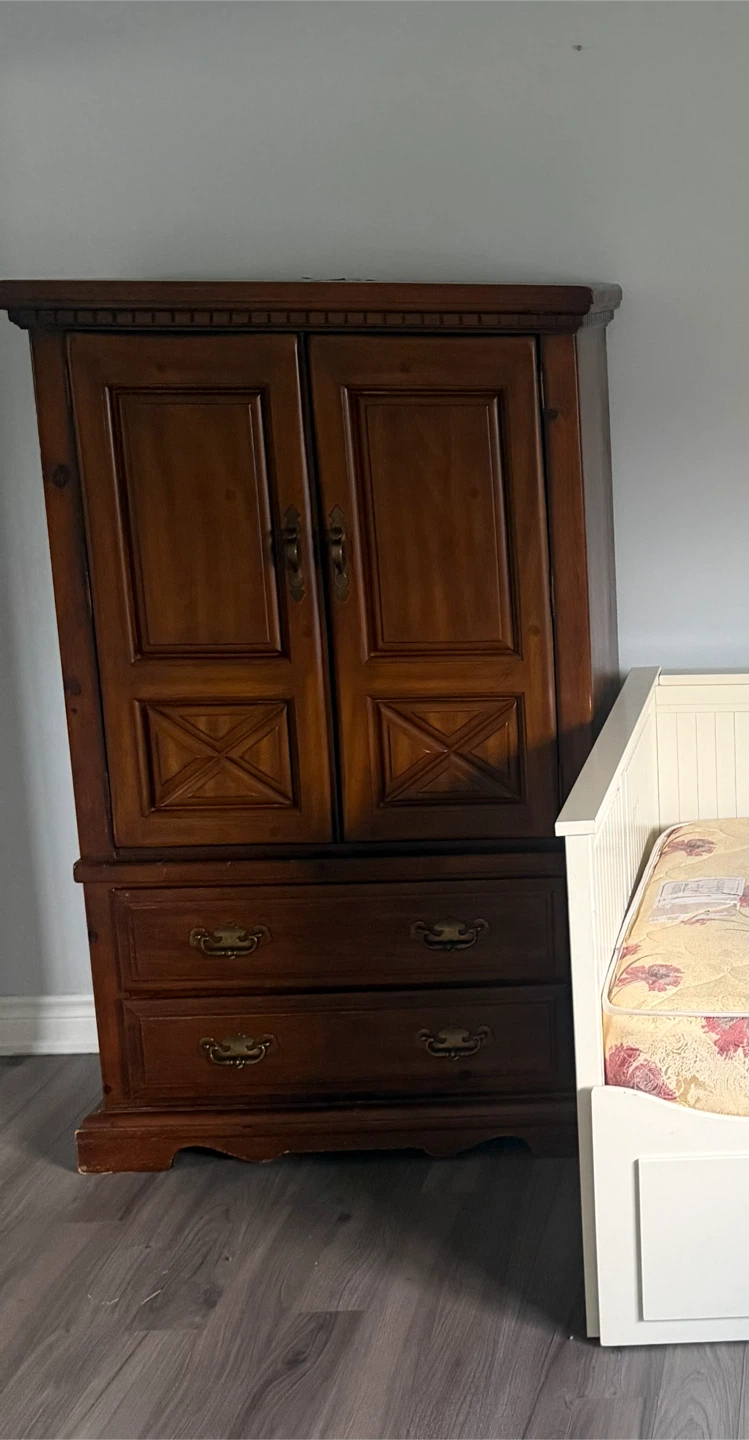 Wooden Armoire with Drawers