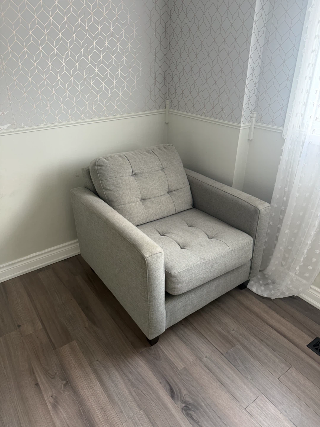 Grey Upholstered Accent Chair