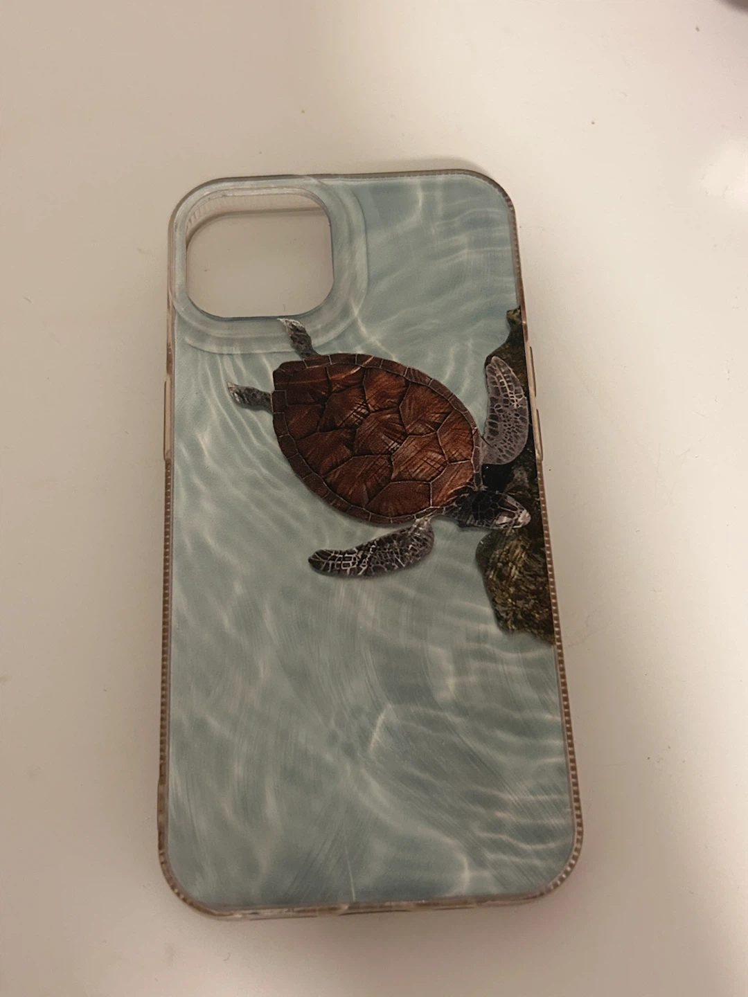 Clear iPhone 13/14 Case with Sea Turtle Design