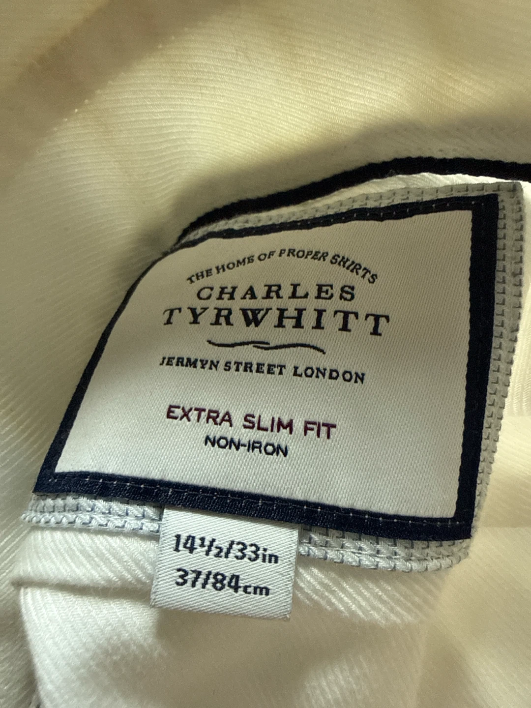 White Charles Tyrwhitt Extra Slim Fit Non-Iron Shirt