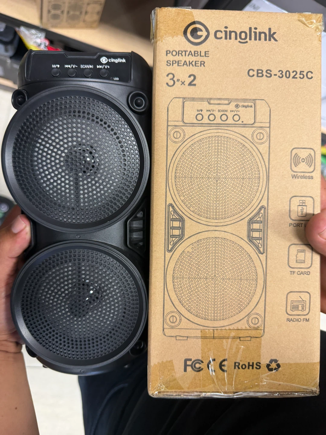 Cinglink CBS-3025C Portable Speaker 3"x2